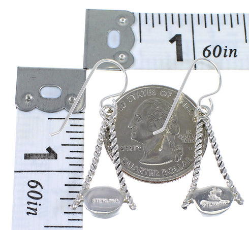 Turquoise Opal Southwestern Sterling Silver Hook Dangle Earrings QX72324